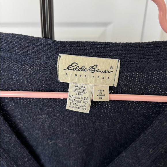 Vintage Eddie Bauer Navy Wool Sweater - Picture 2 of 10